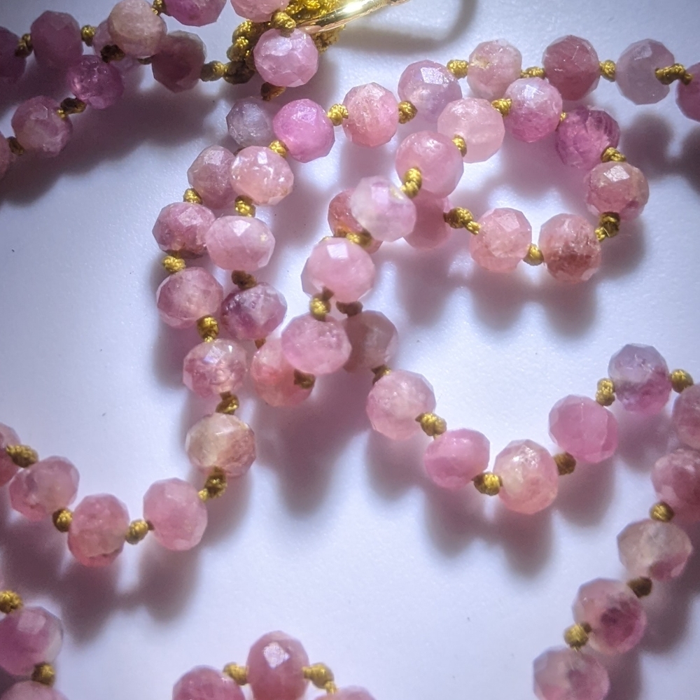 Vintage mini pink quartz choker necklace - Picture 4 of 16